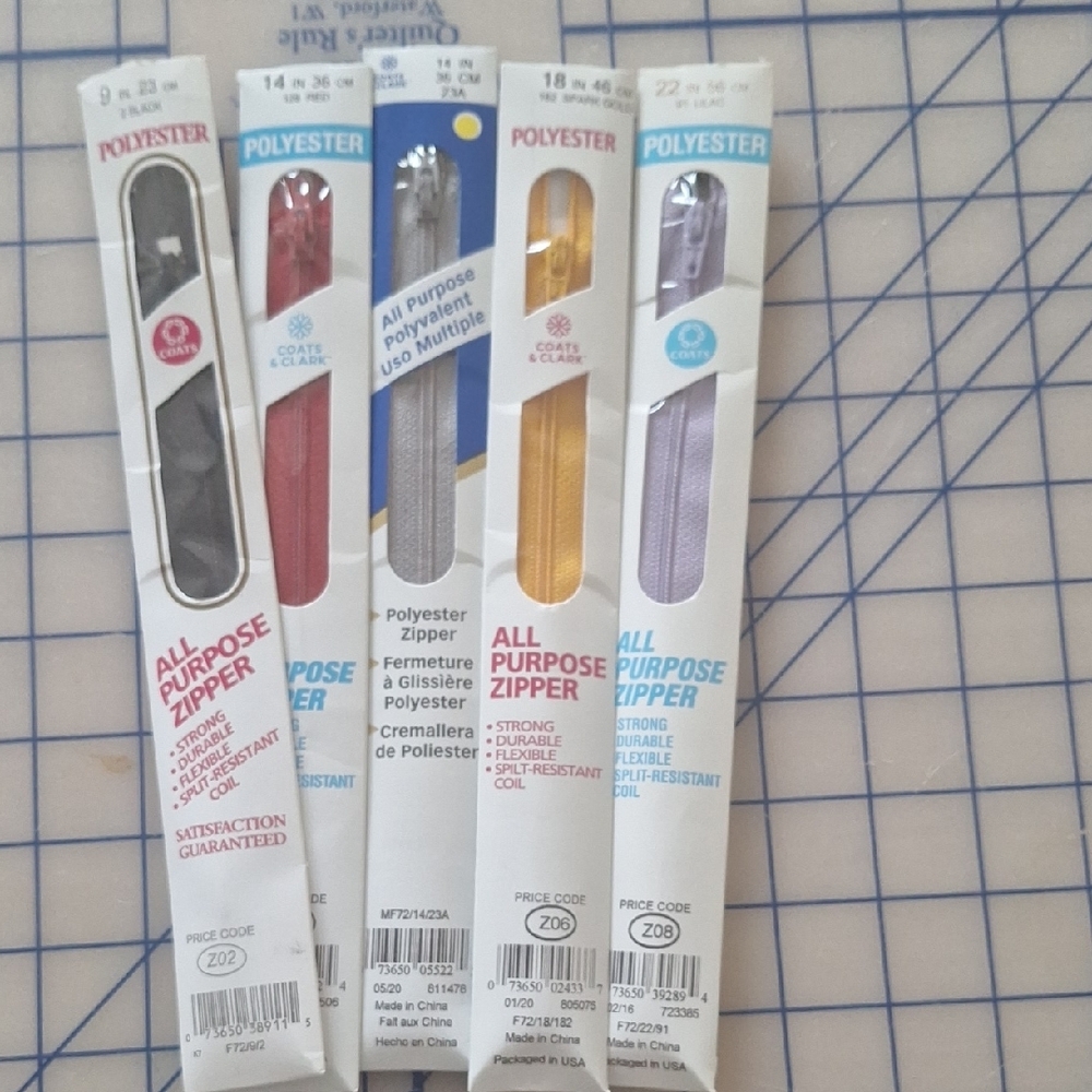 All Purpose Zipper - Assorted Colors